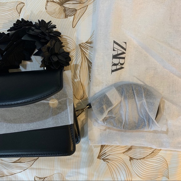 Zara Black Floral Bag - Picture 13 of 14
